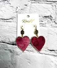 Load image into Gallery viewer, Velvet Crush Heart Earrings
